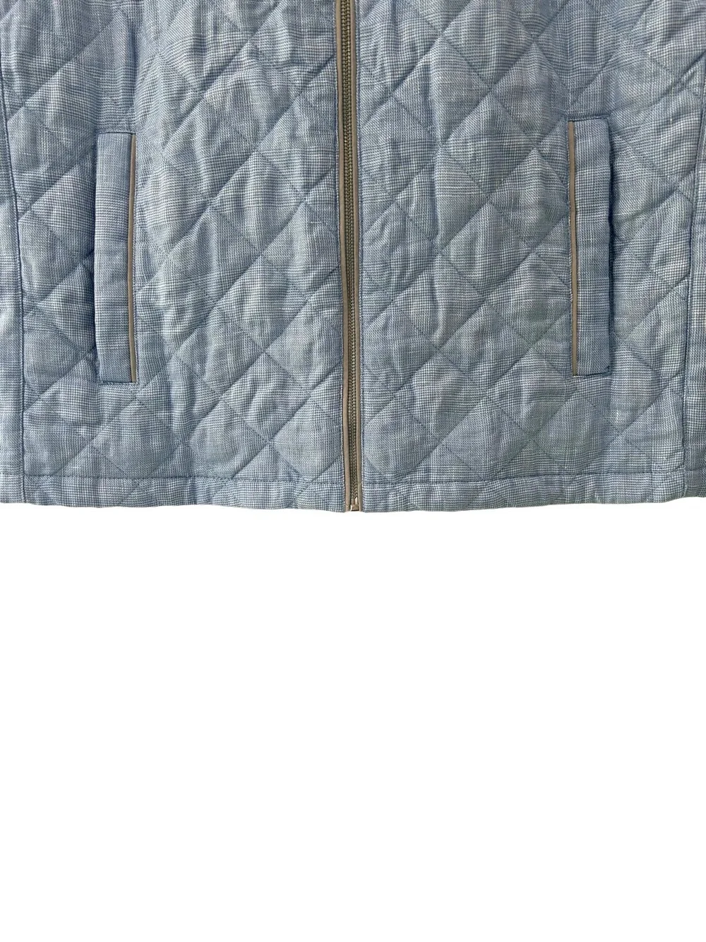 Vineyard Vines men’s Linen cotton Dorset Vest XL blue quilted insulated NWT
